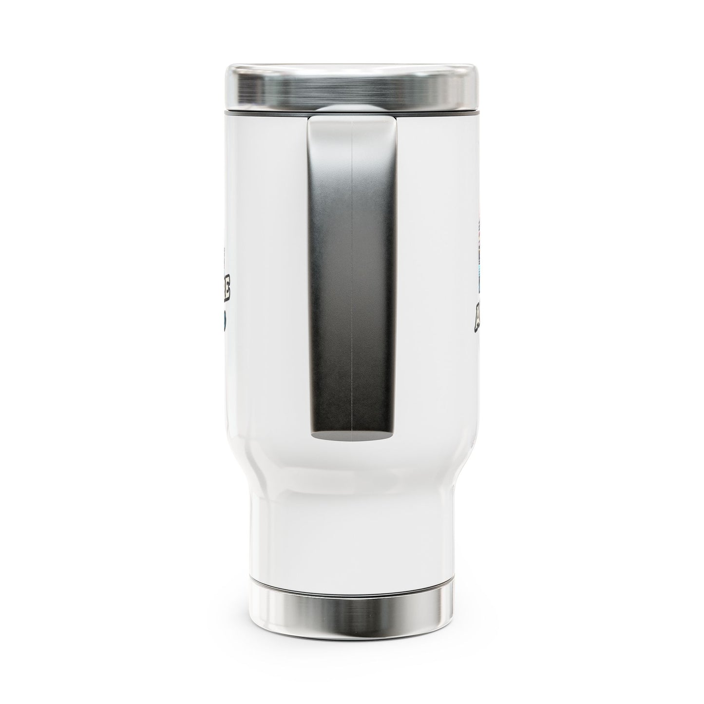 Adventure is Out There - Stainless Steel Travel Mug with Handle, 14oz