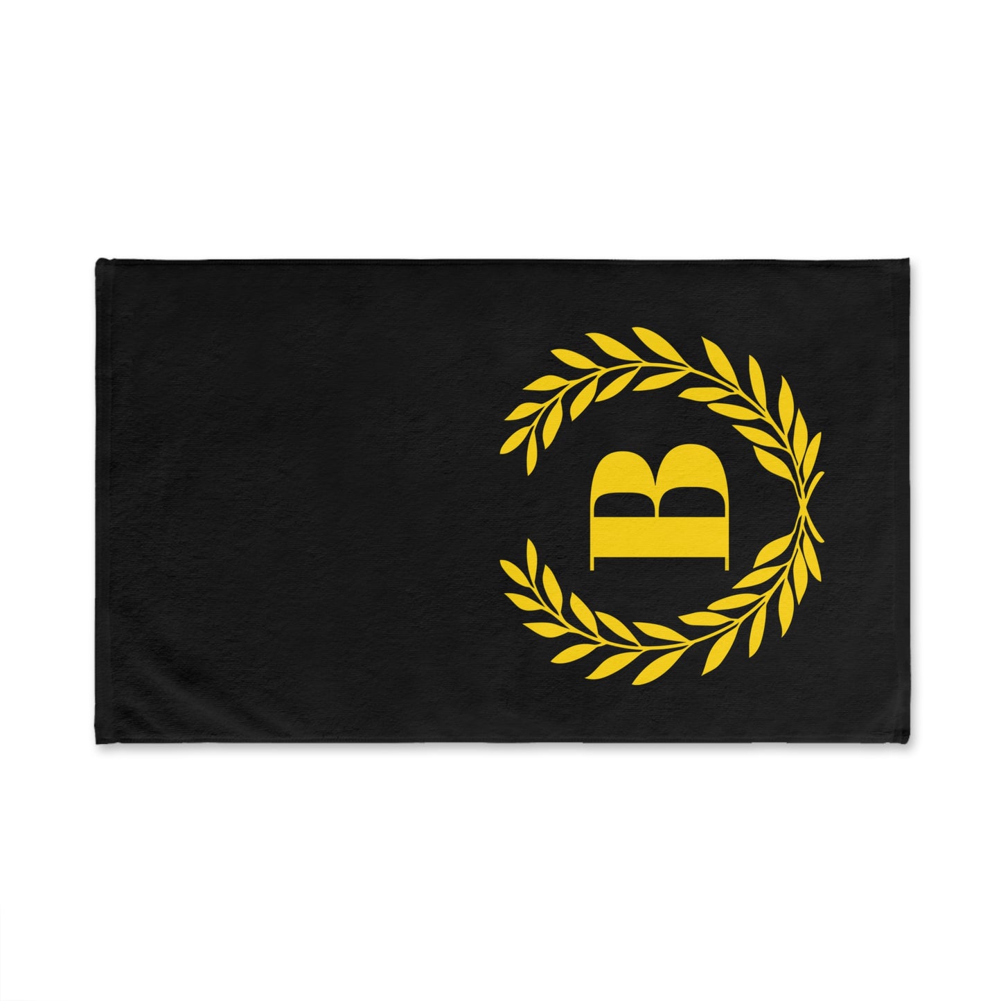 Elegant letter "B" Gold Laurel Monogram Hand Towel