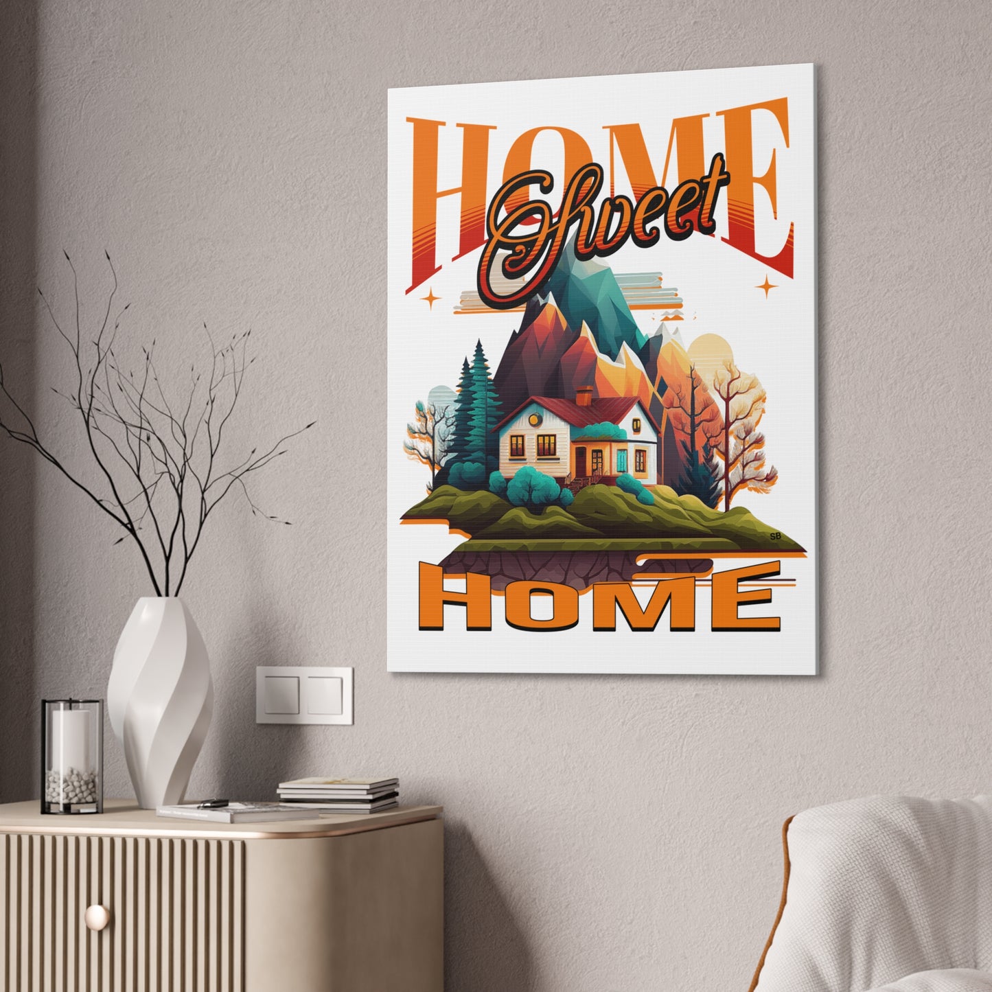 Home Sweet Home Canvas Wall Art Stretched, 0.75"