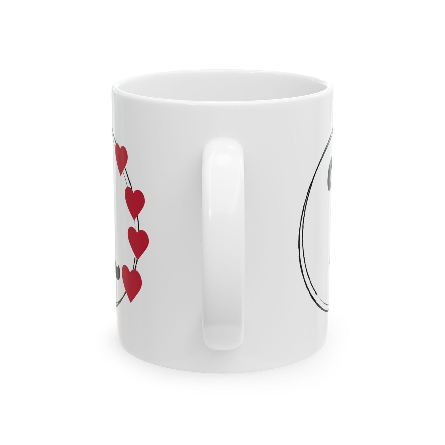 Letter "L" Monogram Heart Design Coffee Mug