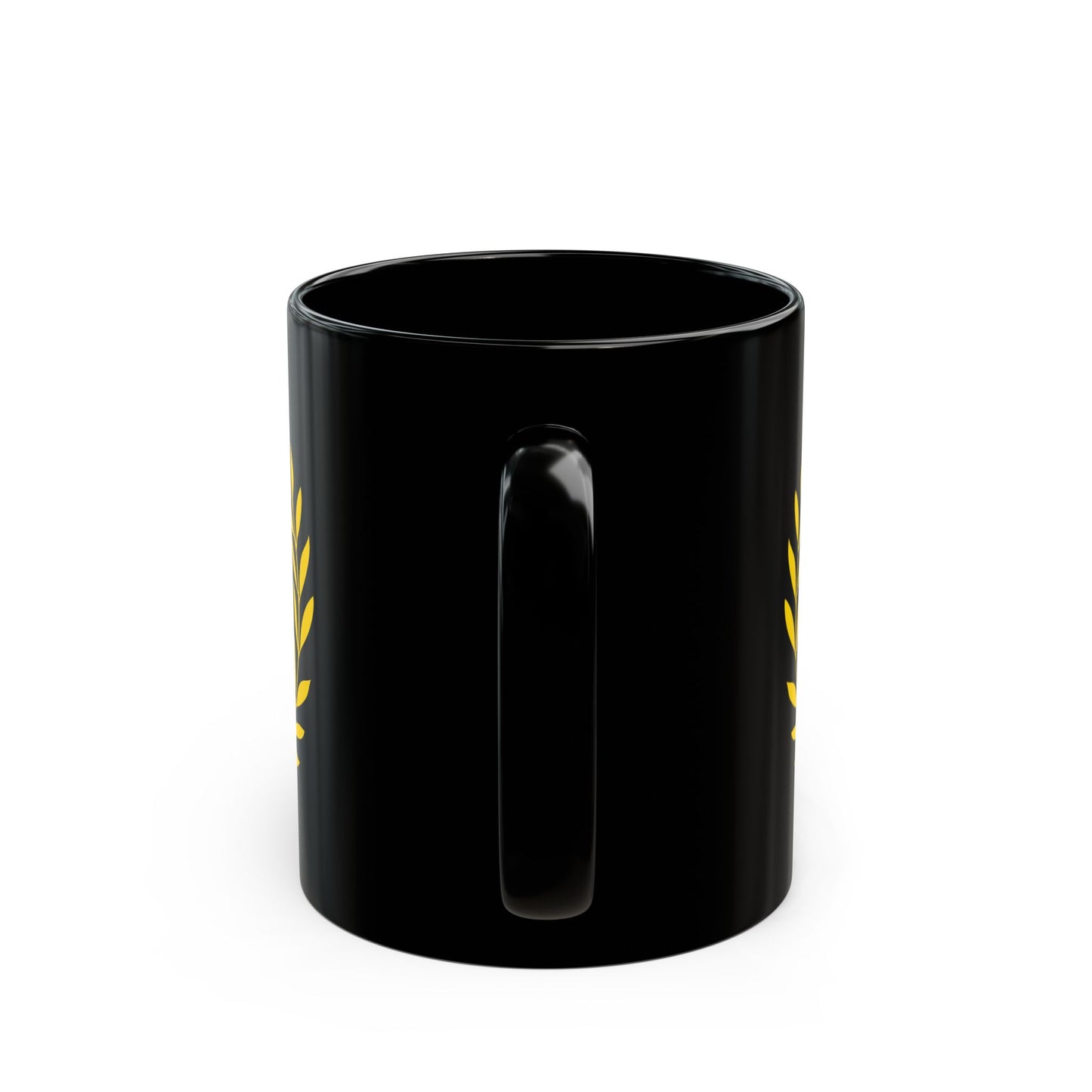 Elegant Letter "P" Laurel Monogram Black Coffee Mug