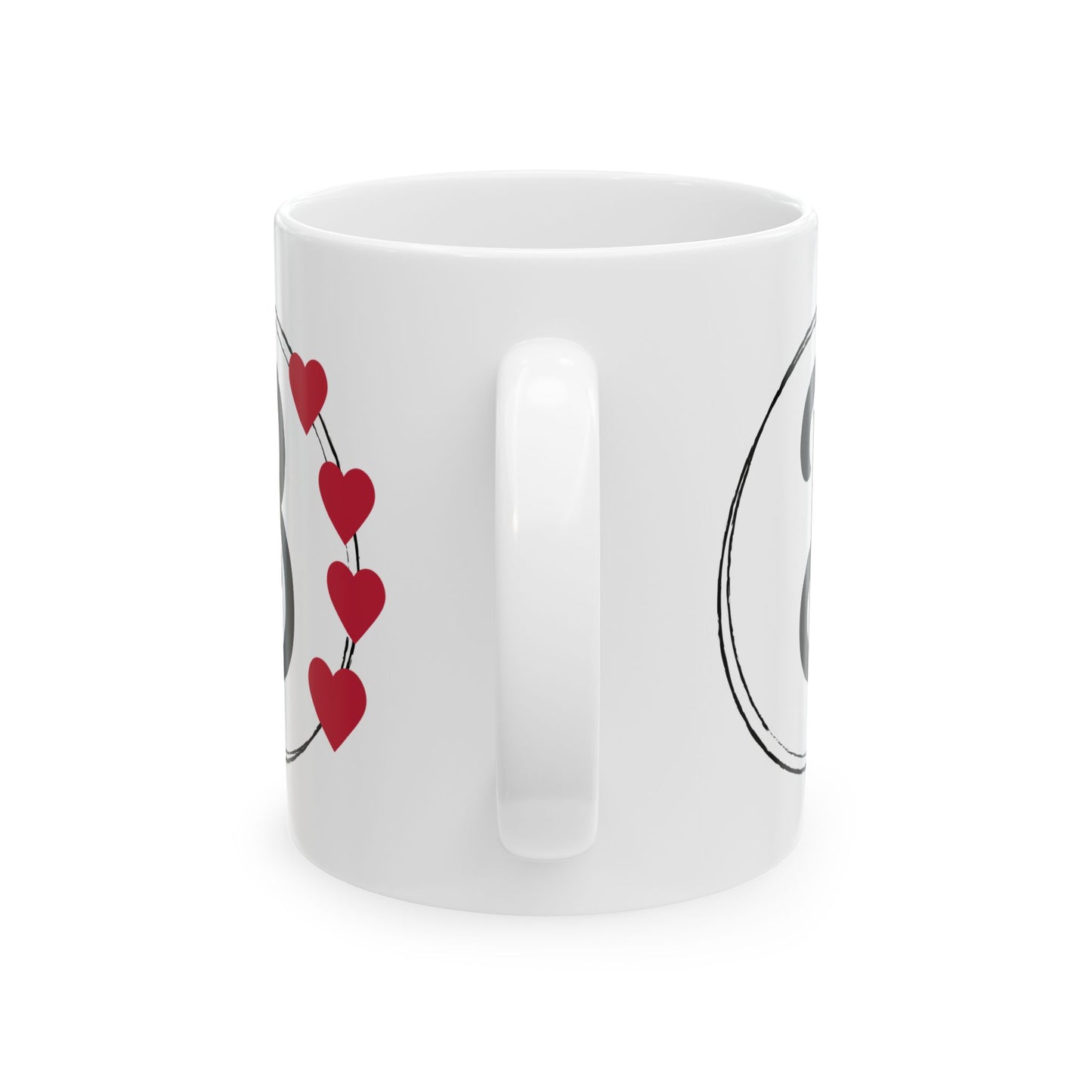 Letter "B" Heart Monogram Coffee Mug