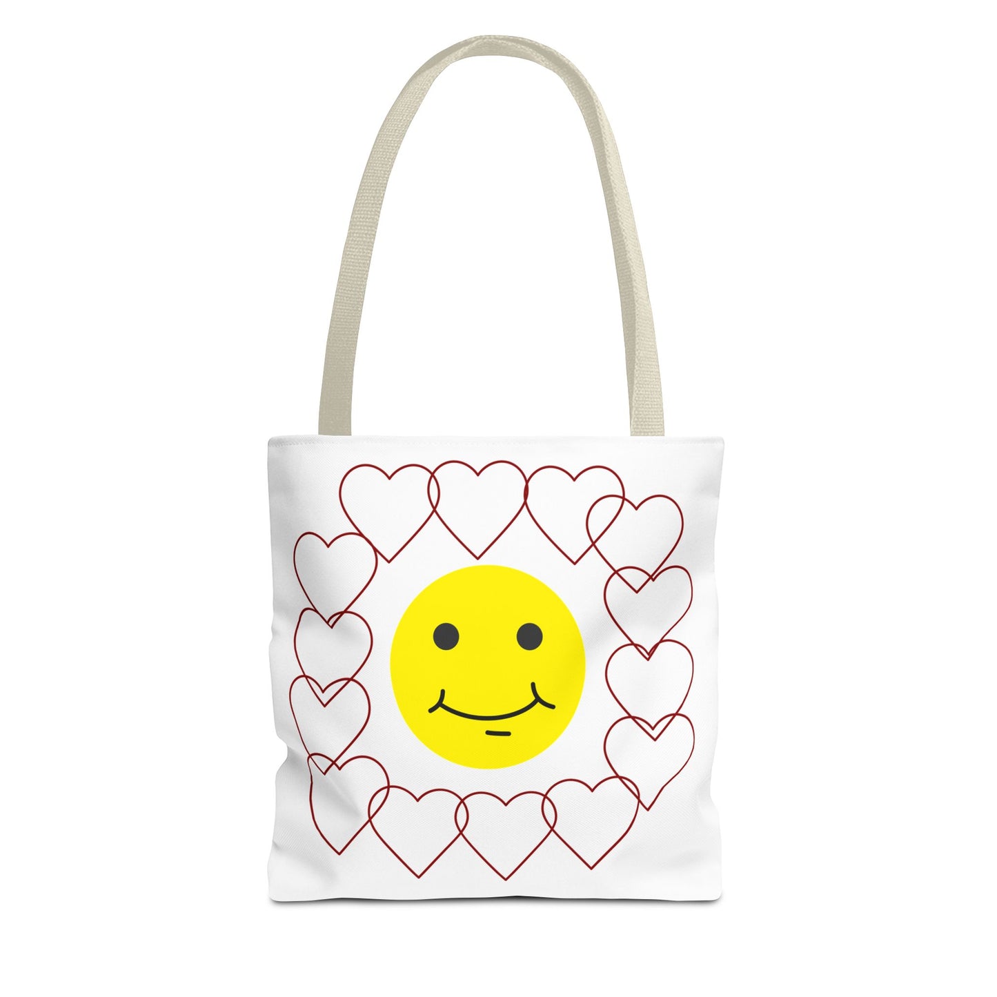 Smiley Face Heart Tote Bag