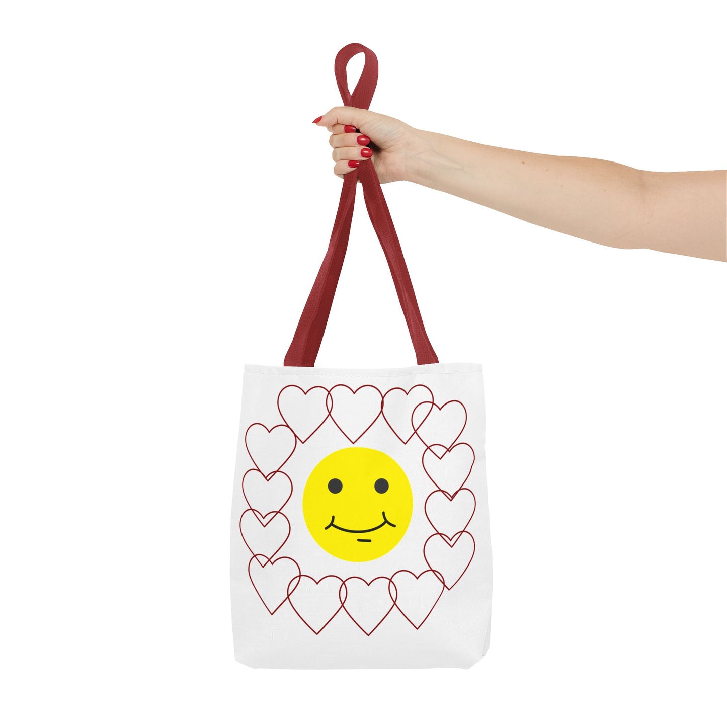 Smiley Face Heart Tote Bag