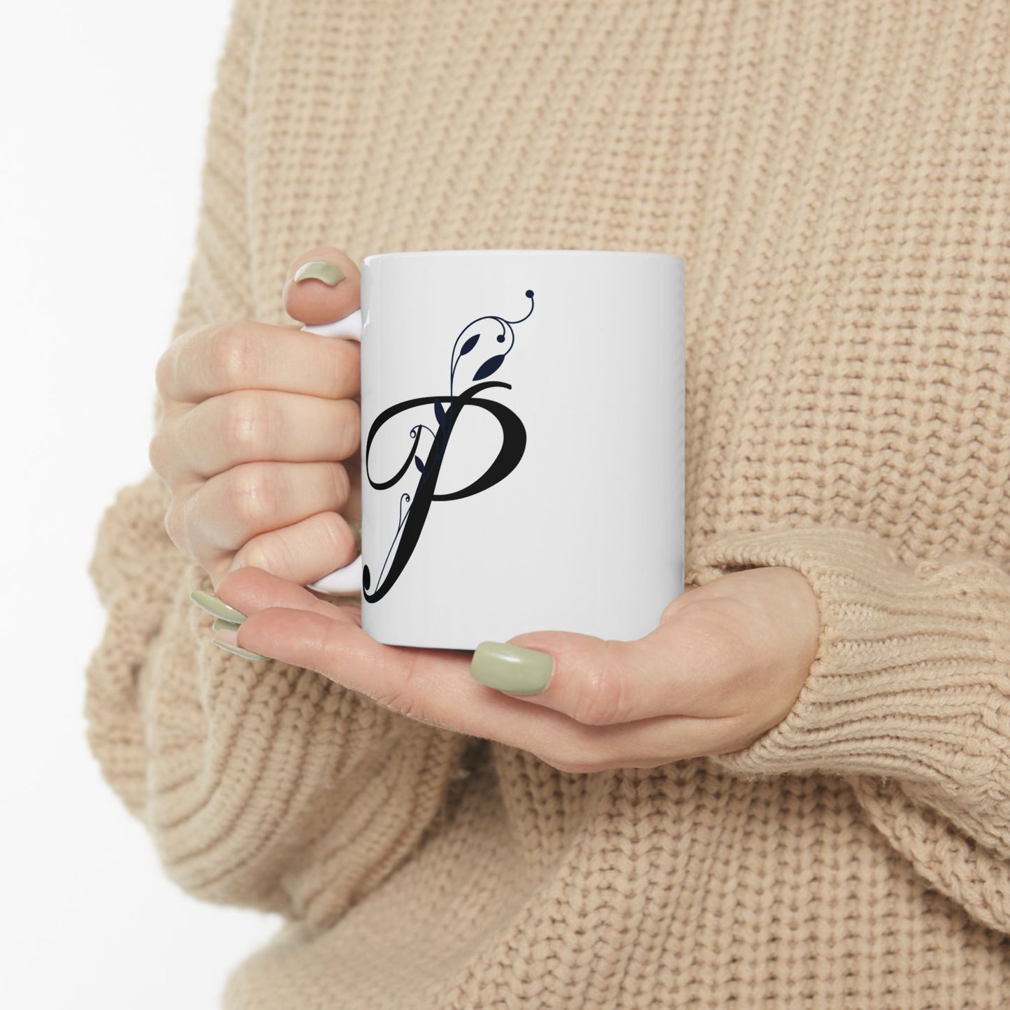 Letter "P" Decorative Monogram Design Coffee Mug