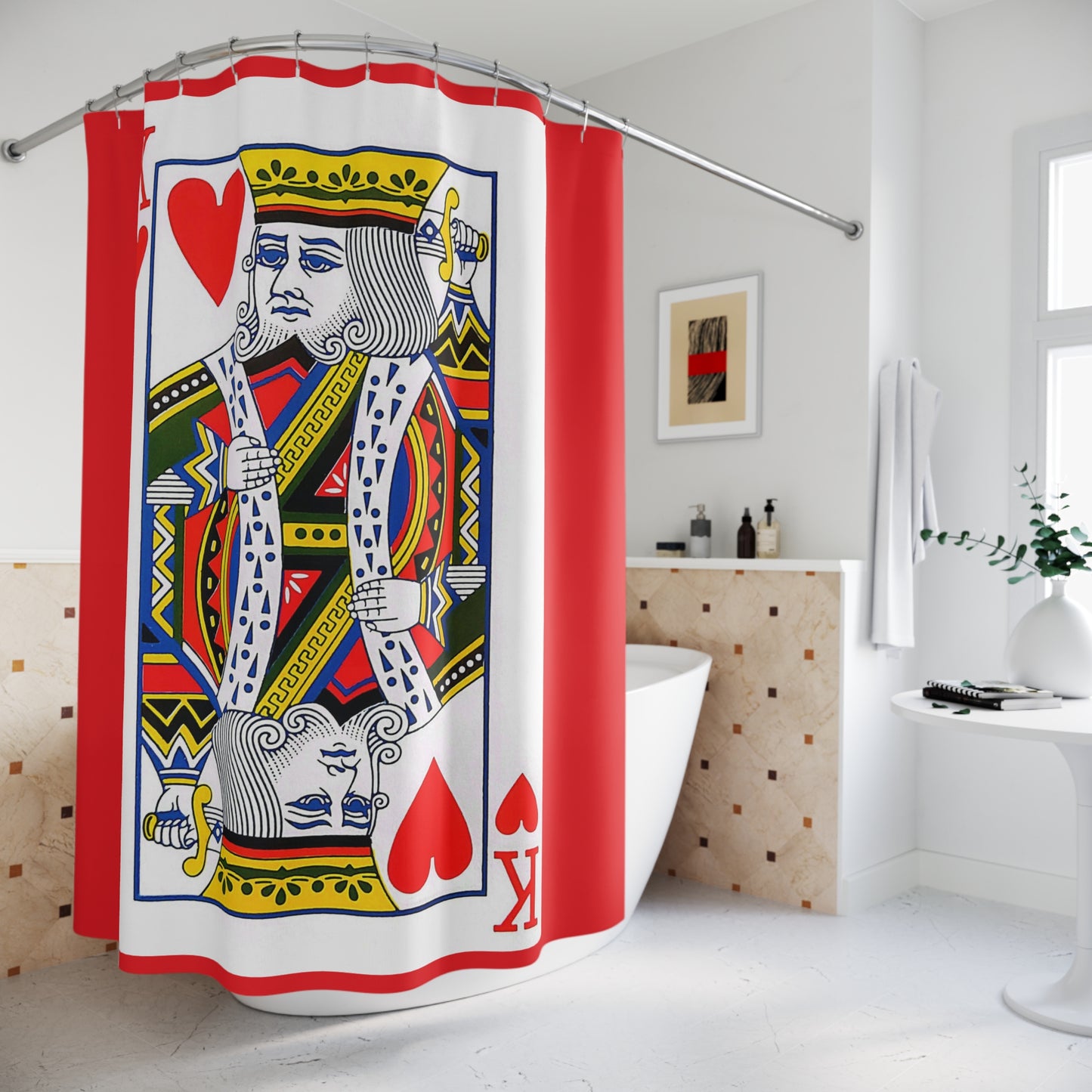 King of Hearts Playing Card - Shower Curtain