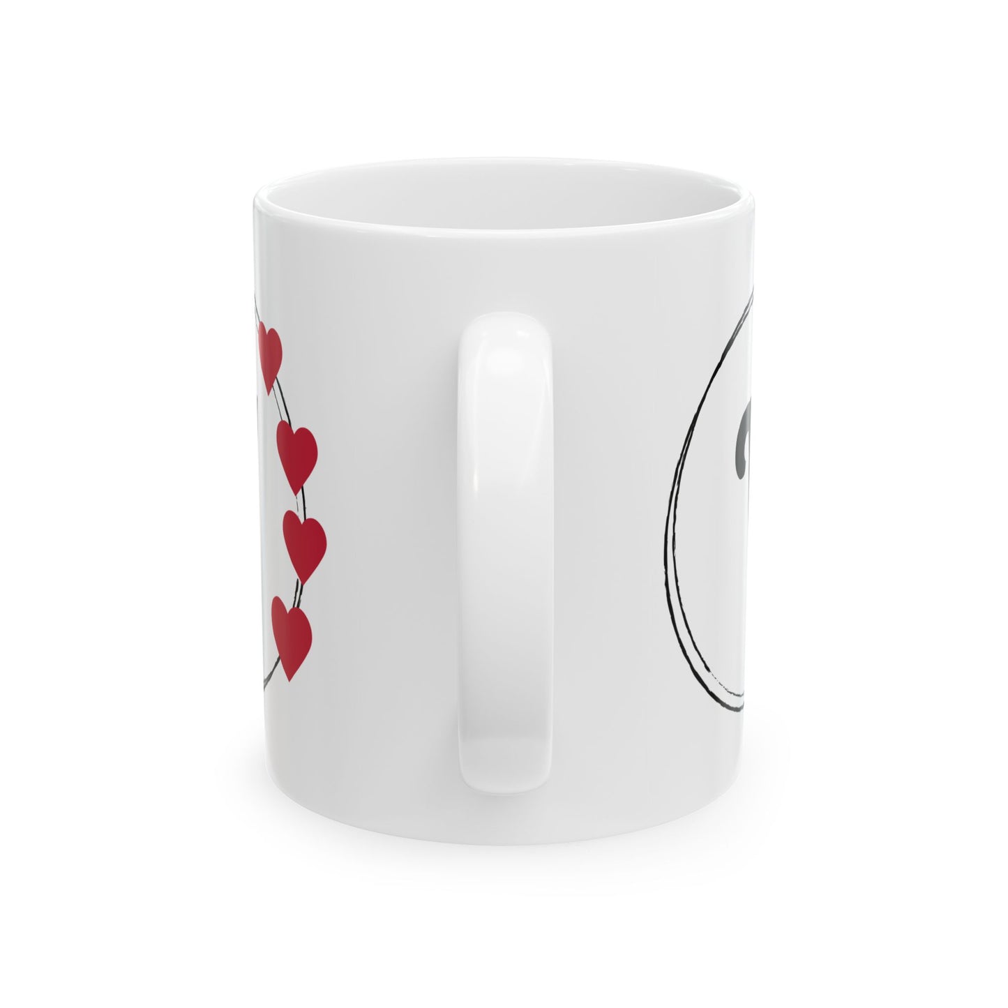Letter "V" Monogram Heart Design Coffee Mug