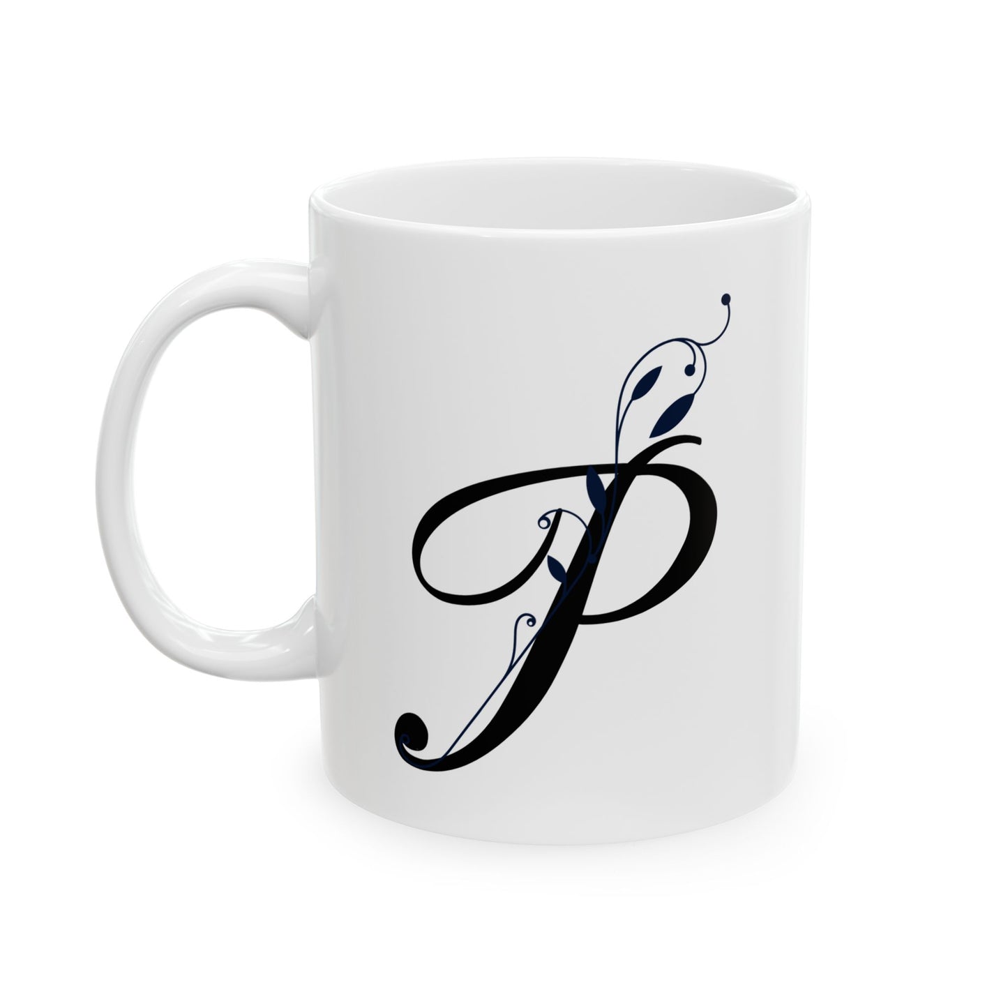 Letter "P" Decorative Monogram Design Coffee Mug