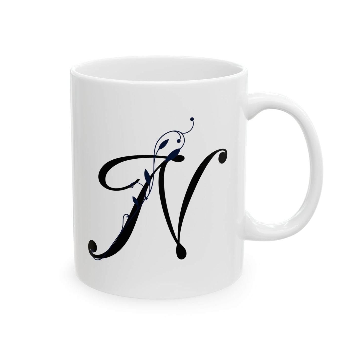 Letter "N" Decorative Monogram Design Coffee Mug