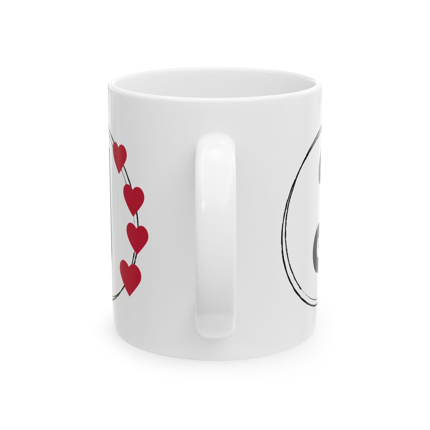 Letter "J" Monogram Heart Design Coffee Mug