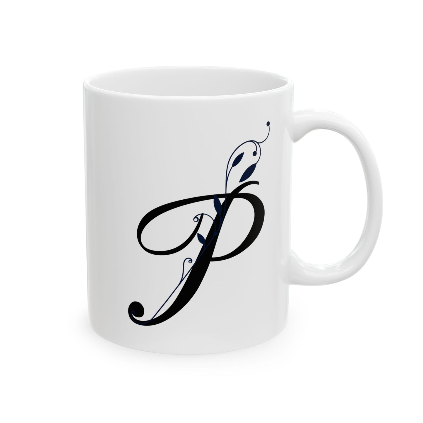 Letter "P" Decorative Monogram Design Coffee Mug