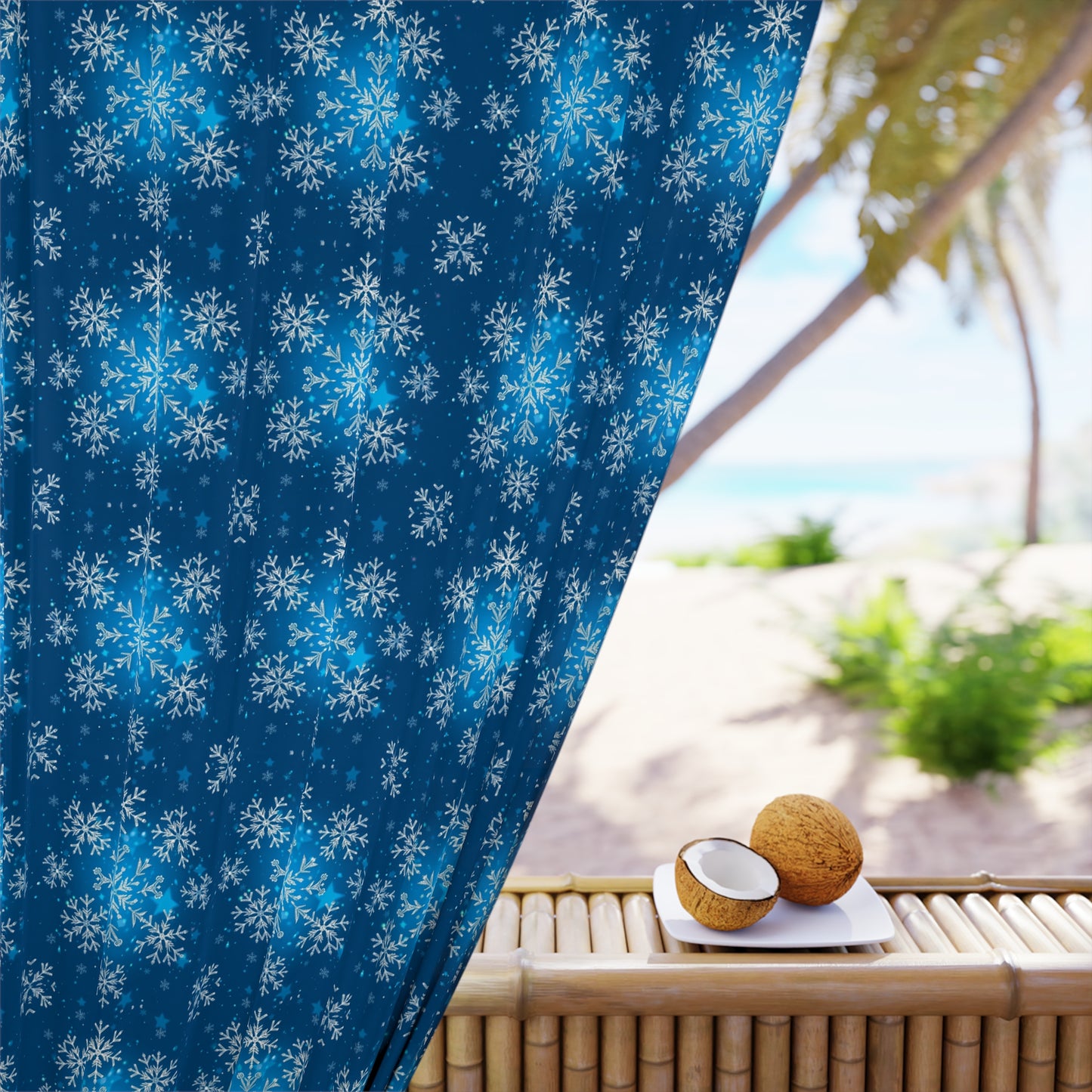 Magical Holiday Snowflake Window Curtain