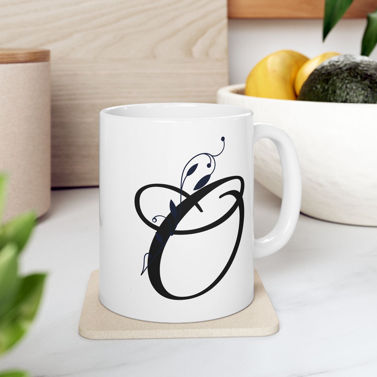 Letter "O" Decorative Monogram Design Coffee Mug