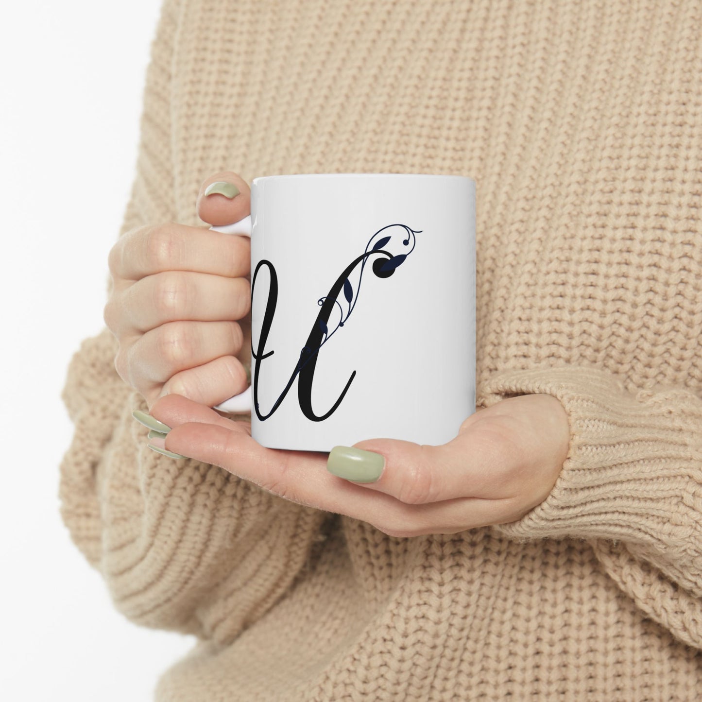 Letter "U" Decorative Monogram Design Coffee Mug