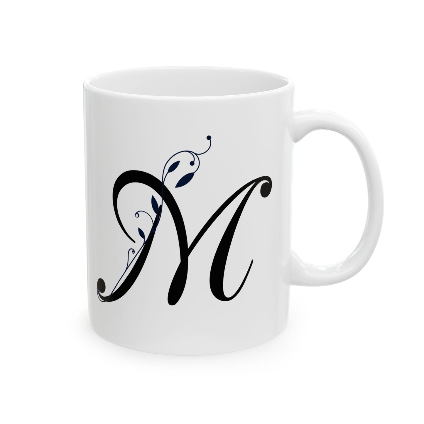 Letter "M" Decorative Monogram Design Coffee Mug