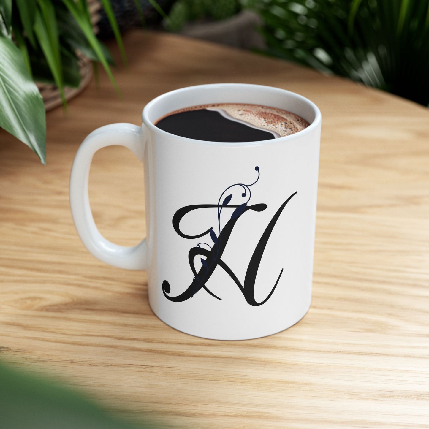 Letter "H" Decorative Monogram Design Coffee Mug