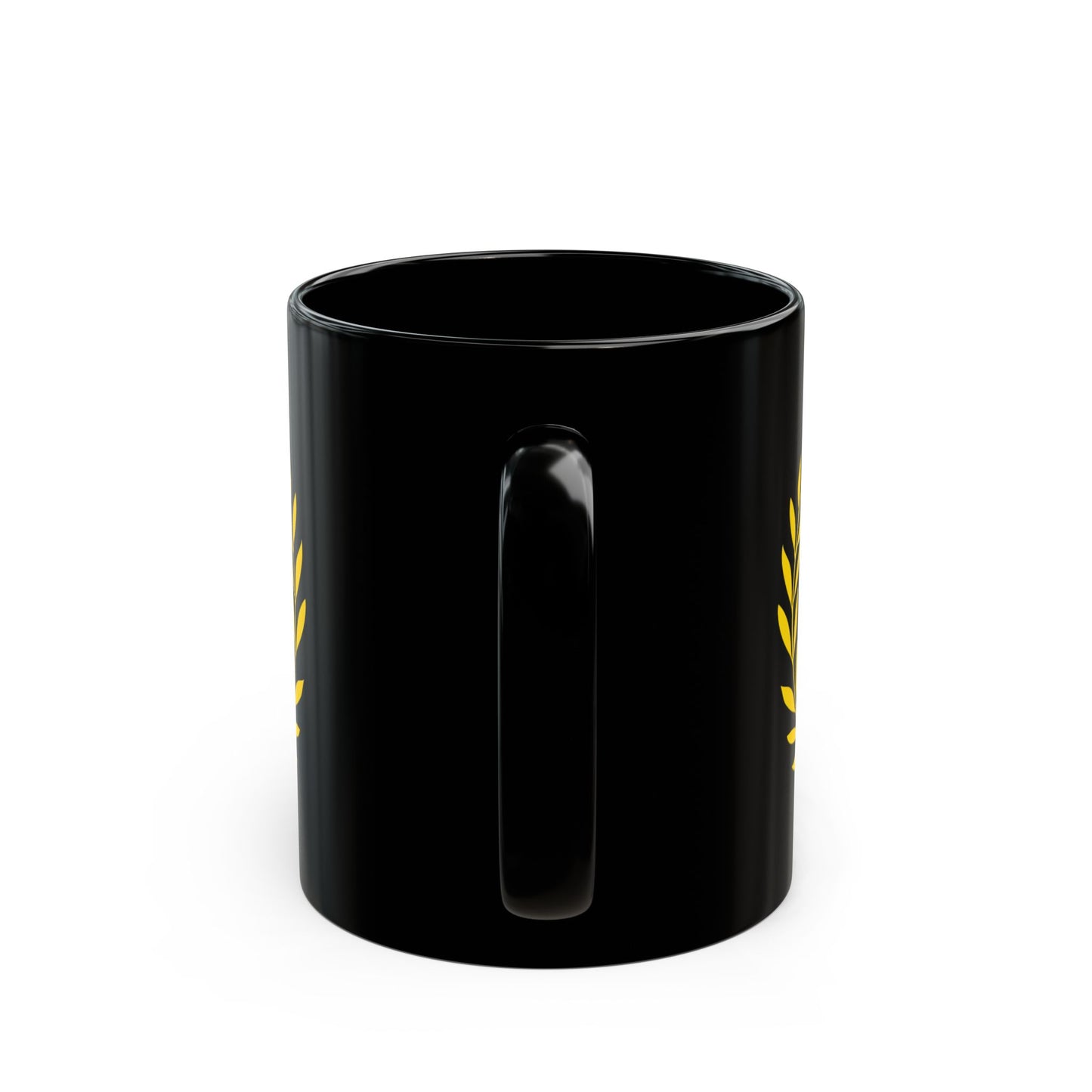 Elegant Letter "T" Laurel Monogram Black Coffee Mug