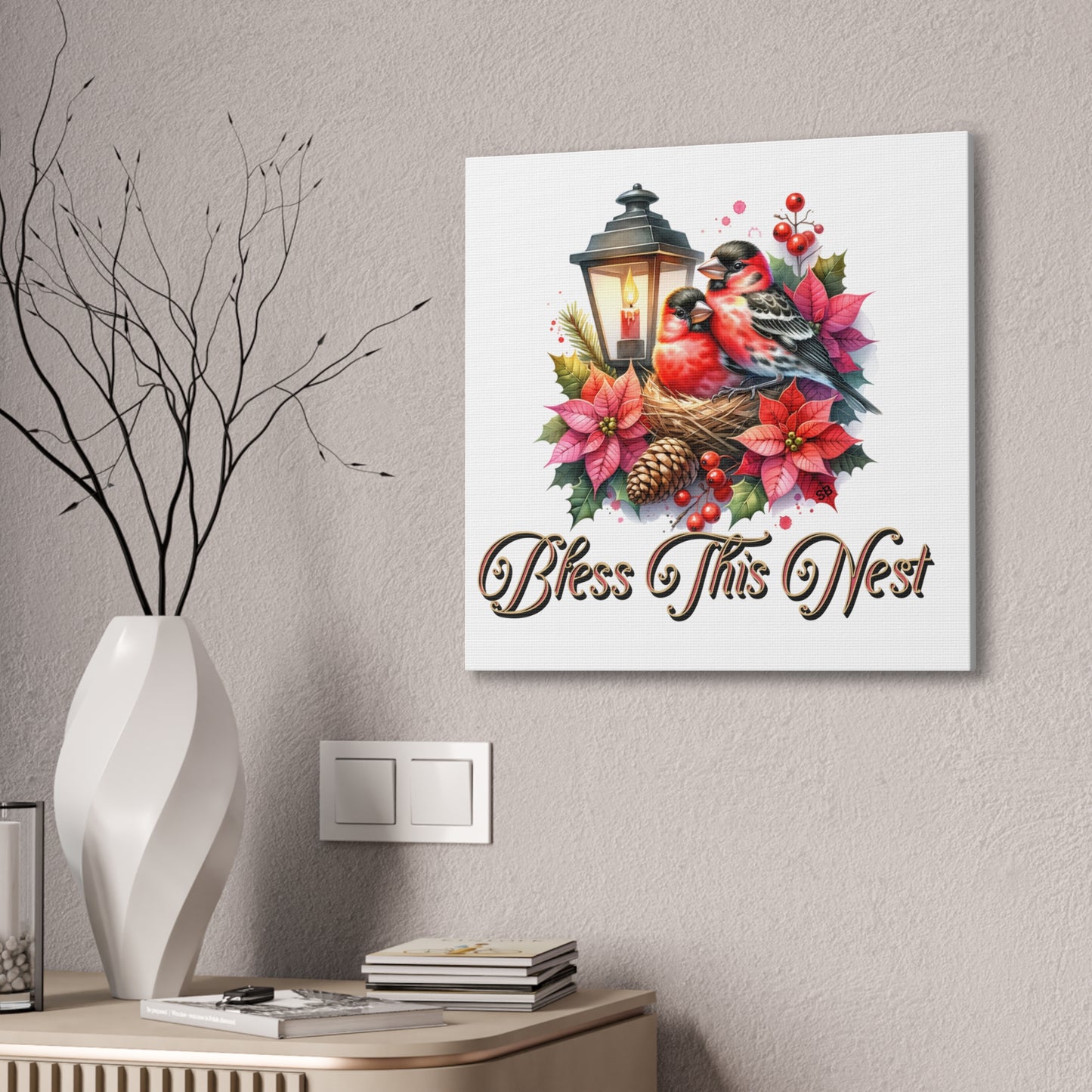 Bless This Nest Canvas Wall Art Stretched, 0.75"