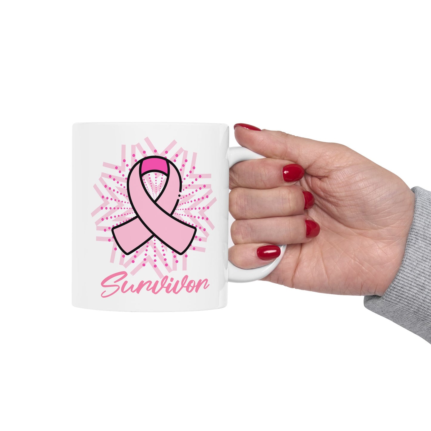 Breast Cancer Survivor Pink Ribbon Coffee Mug