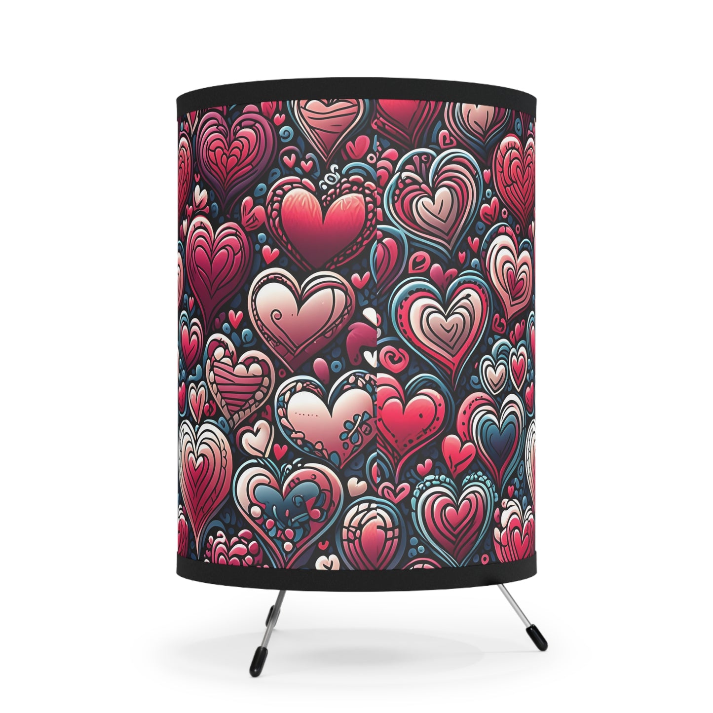 Decorative Heart Pattern -Tripod Lamp