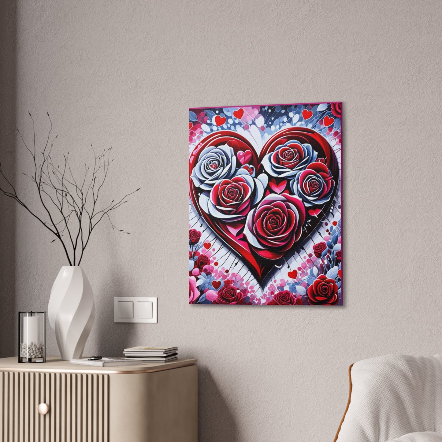 Rose Heart - Romantic Art Canvas Stretched, 0.75"
