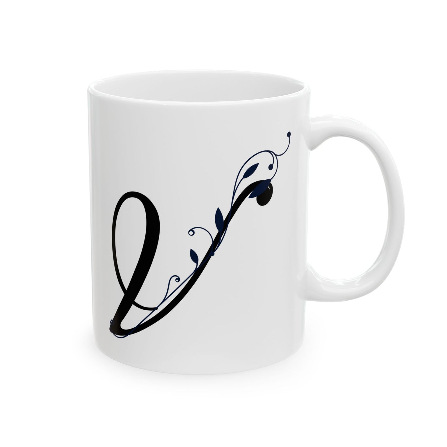Letter "V" Decorative Monogram Design Coffee Mug