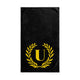 Elegant letter "U" Gold Laurel Monogram Hand Towel
