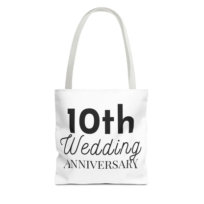 10th Wedding Anniversary Tote Bag - Anniversary Gift for Couples