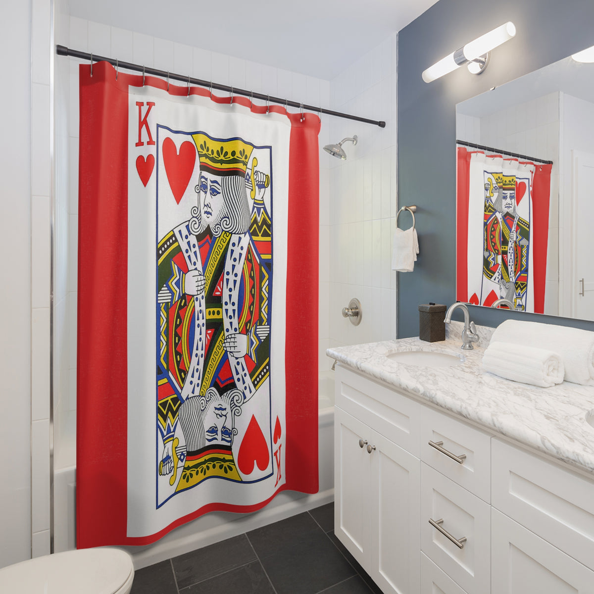 King of Hearts Playing Card - Shower Curtain