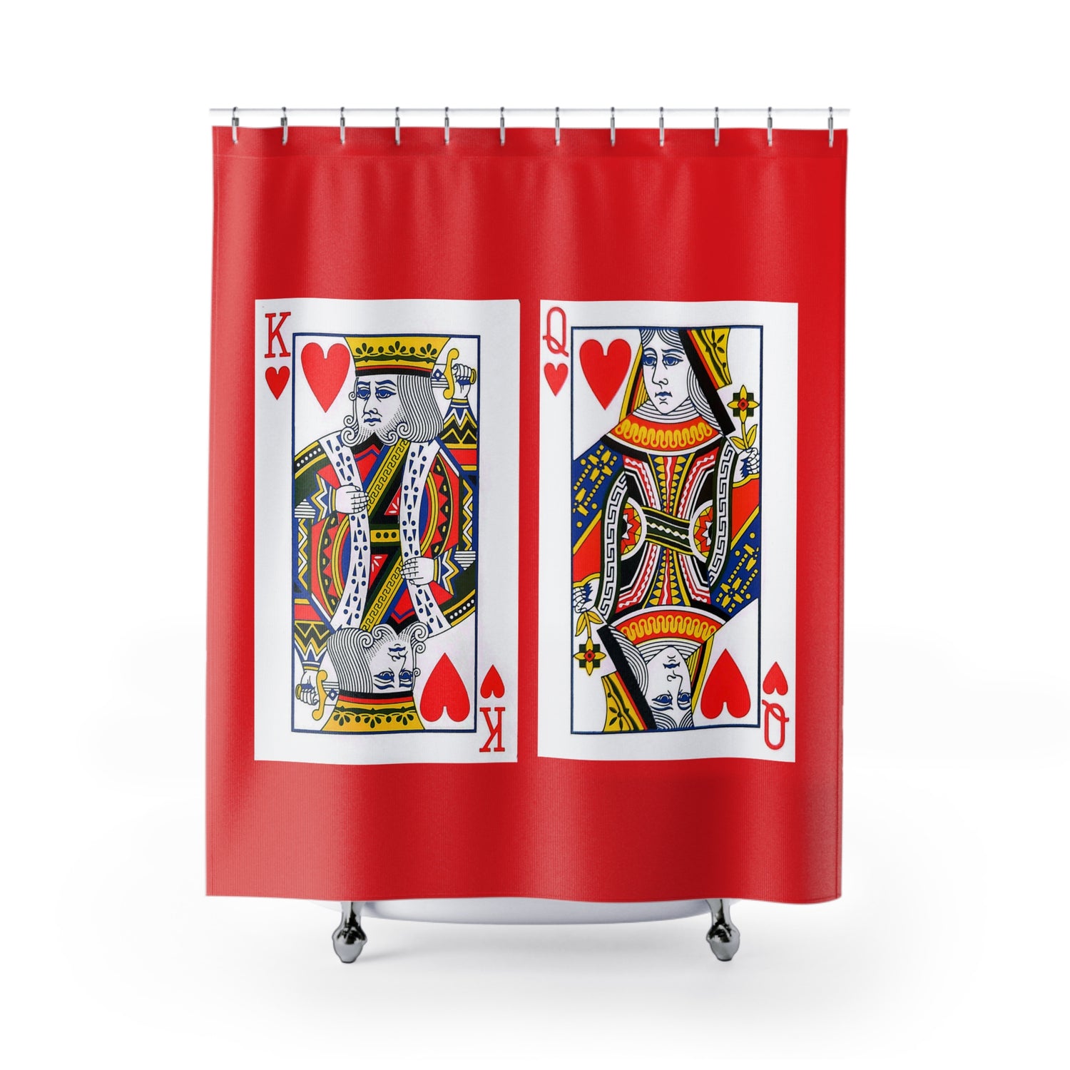 King and Queen of Hearts Playing Cards - Shower Curtain