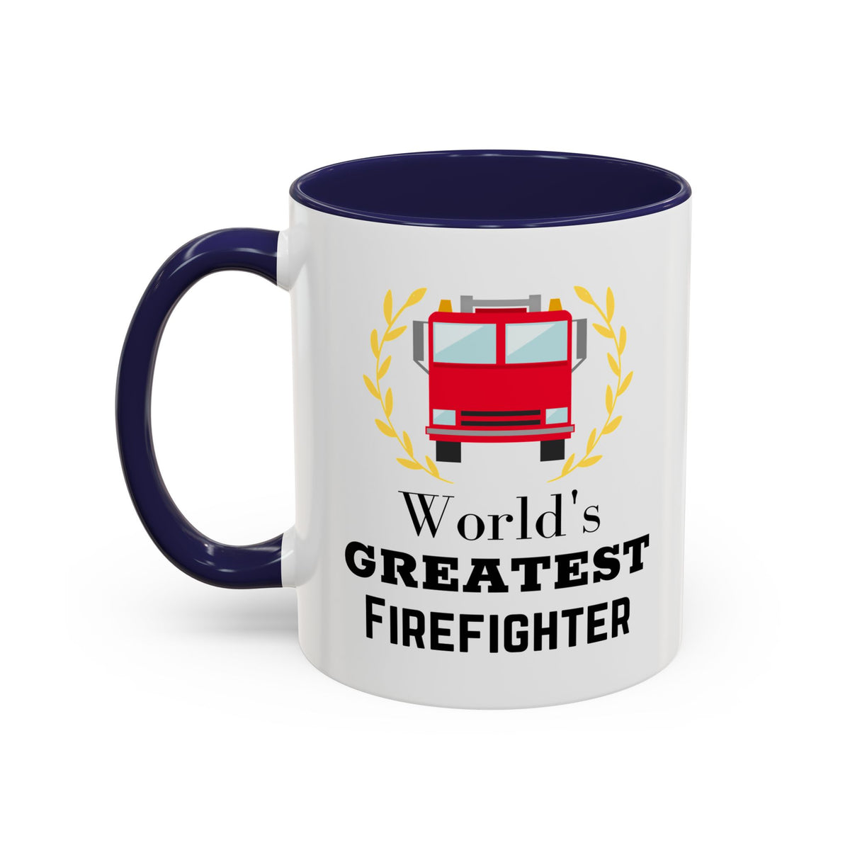 World's Greatest Firefighter Accent Coffee Mug - Firefighter Gift