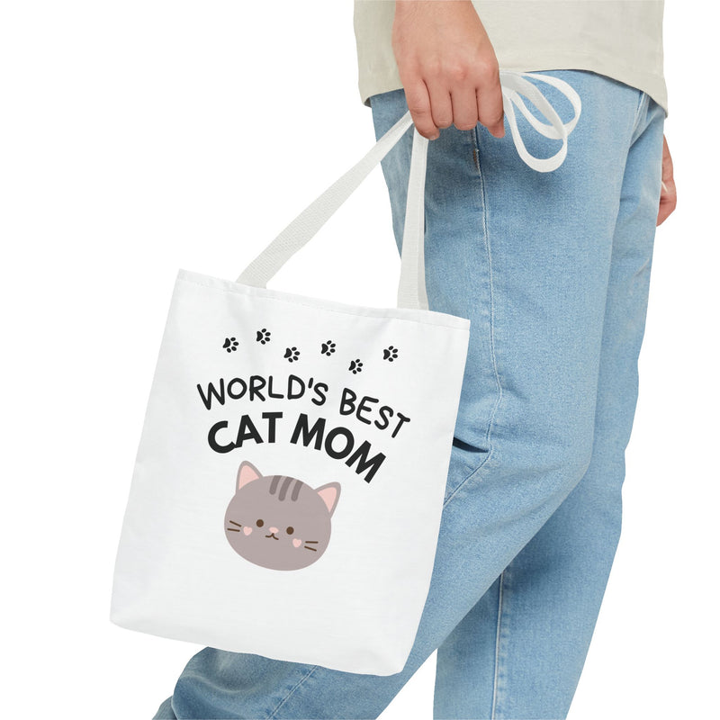World's Best Cat Mom Tote Bag - Cute Cat Lover Gift
