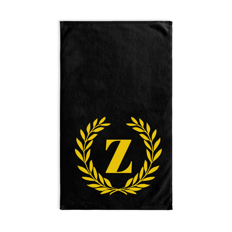 Elegant letter "Z" Gold Laurel Monogram Hand Towel