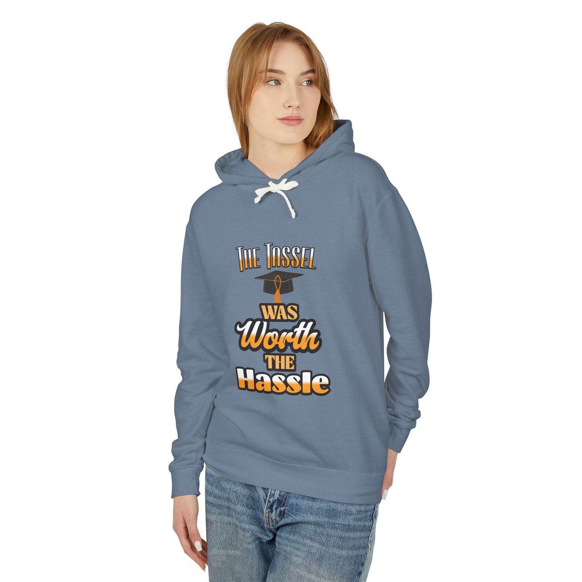 The Tassel Was Worth The Hassle Unisex Lightweight Hooded Sweatshirt