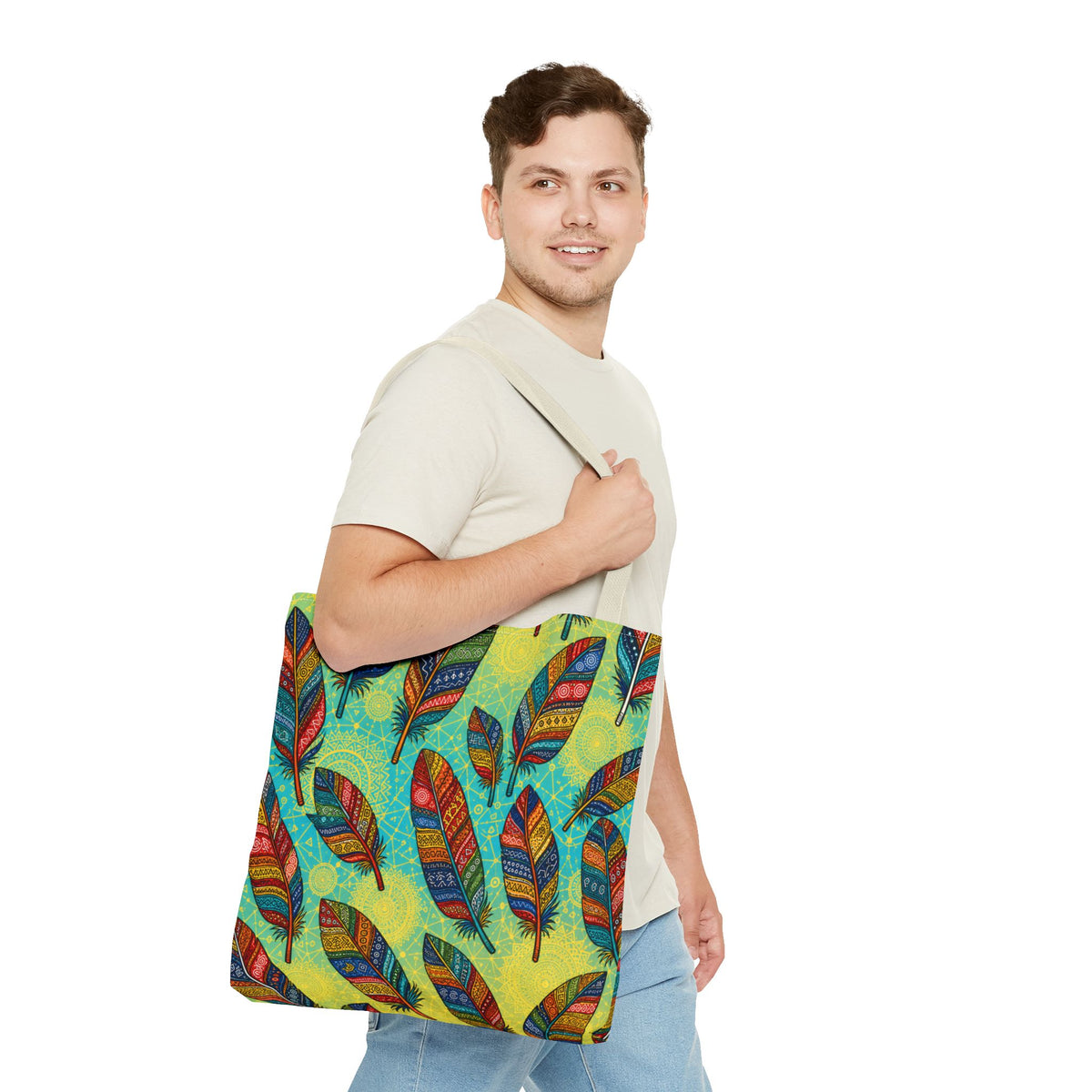 Boho Feathers Tote Bag (AOP)