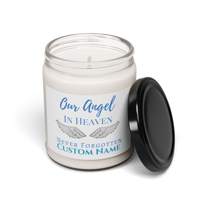 Personalized "Our Angel In Heaven, Never Forgotten" Sympathy Scented Soy Candle, 9oz