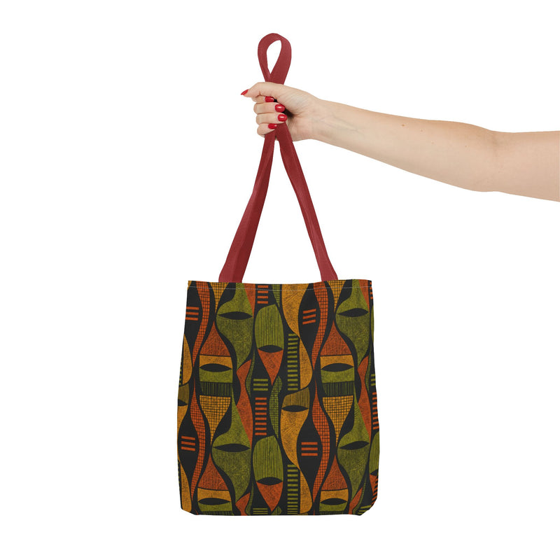 Retro Tribal Pattern Tote Bag – Earthy Boho All-Over Print Tote