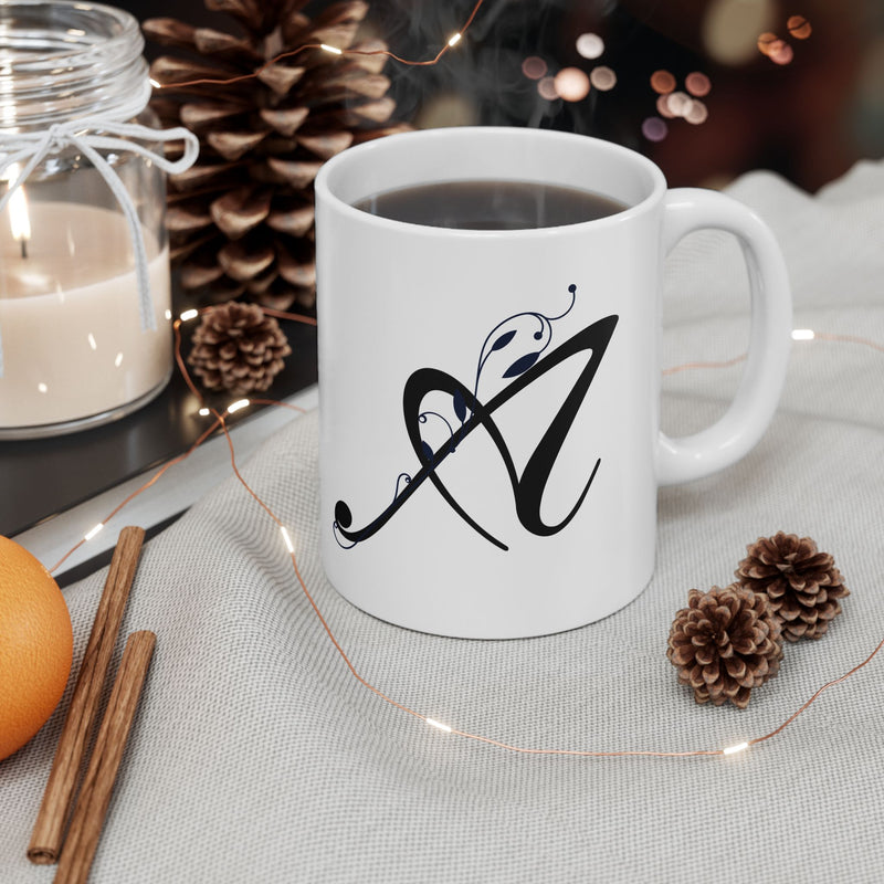Letter "A" Decorative Monogram Design Coffee Mug