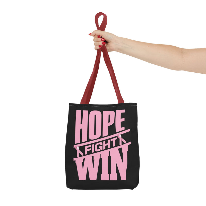 Hope, Fight, Win - Breast Cancer Survivor Tote Bag