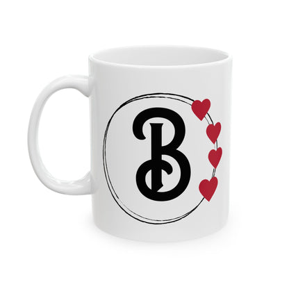 Letter "B" Heart Monogram Coffee Mug
