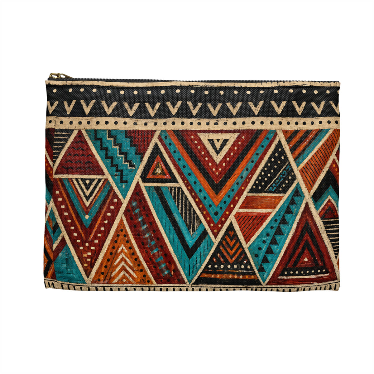 Abstract Geometric Warrior Pattern Accessory Pouch