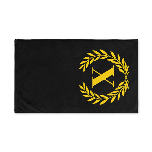 Elegant letter "X" Gold Laurel Monogram Hand Towel