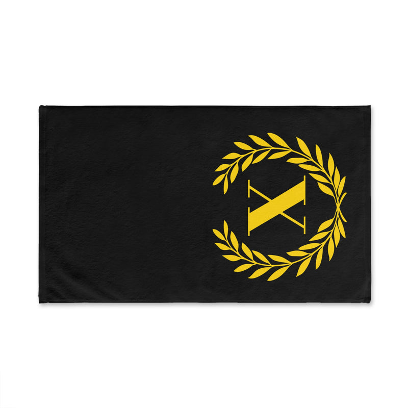 Elegant letter "X" Gold Laurel Monogram Hand Towel