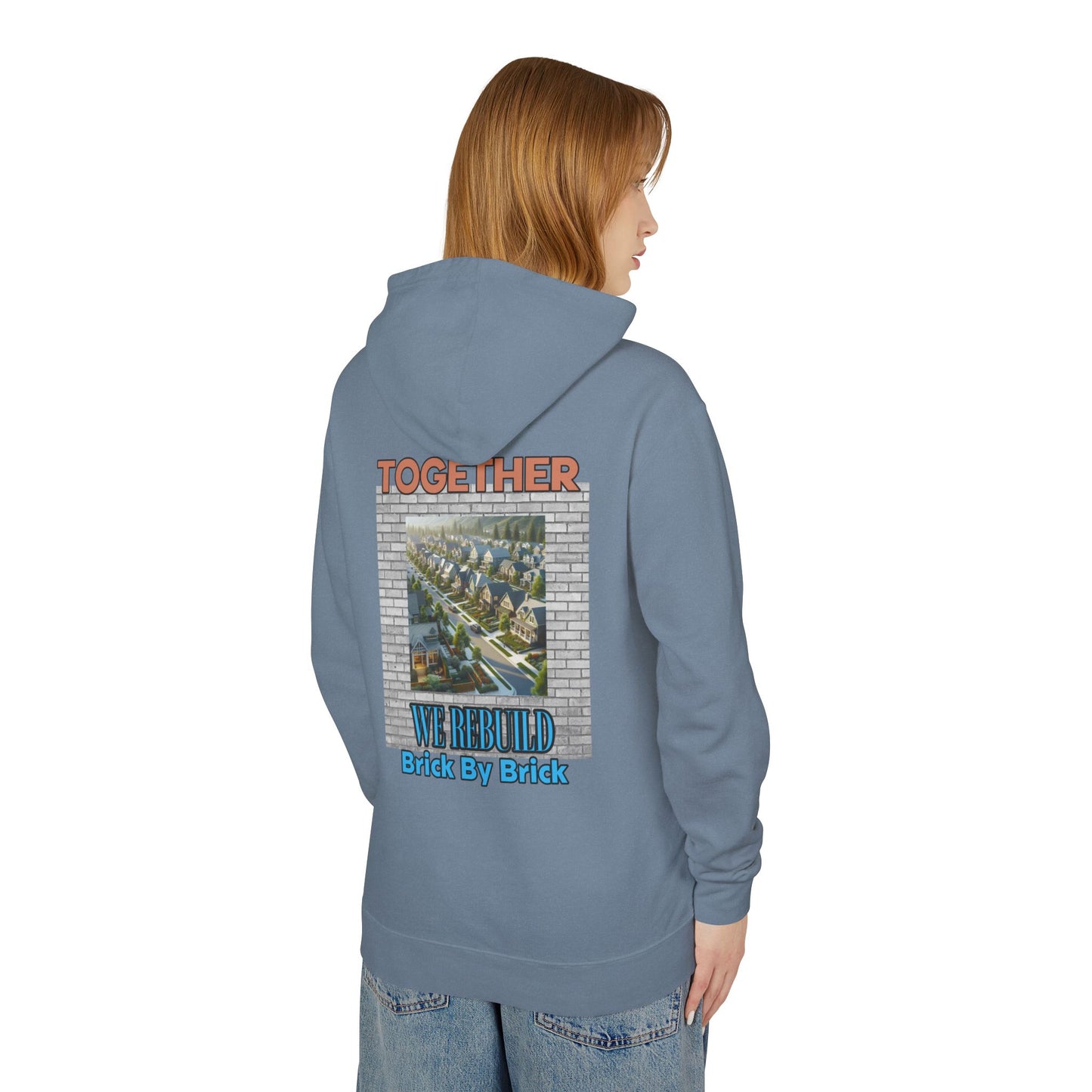 Together We Rebuild Unisex Lightweight Hooded Sweatshirt