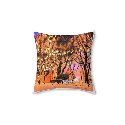 Snowy Winter Scene Square Pillow