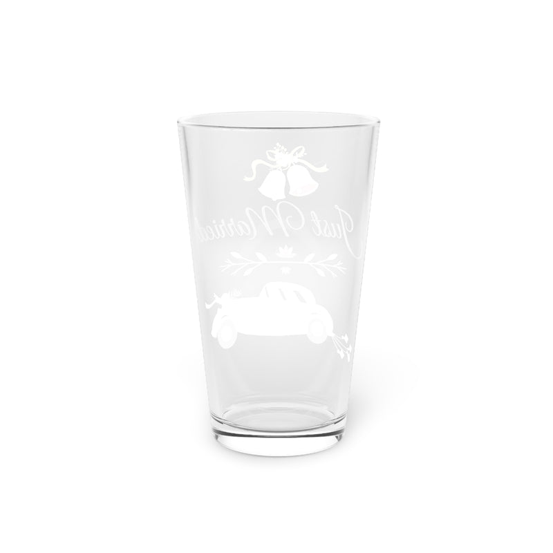 Just Married Wedding Pint Glass, 16oz
