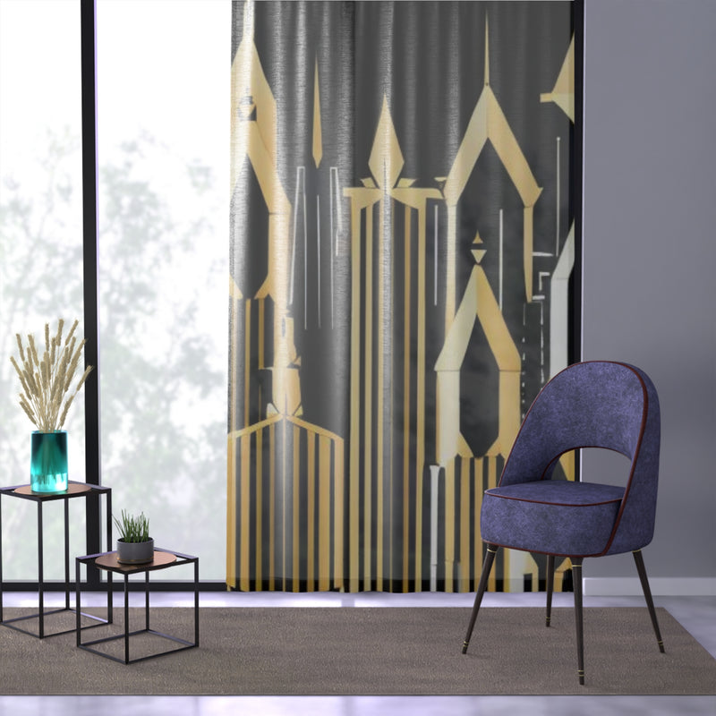 Abstract Skyscraper Window Curtain