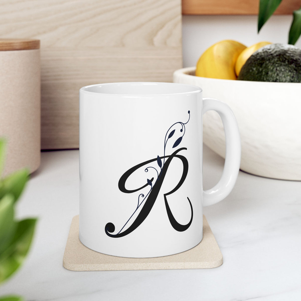 Letter "R" Decorative Monogram Design Coffee Mug