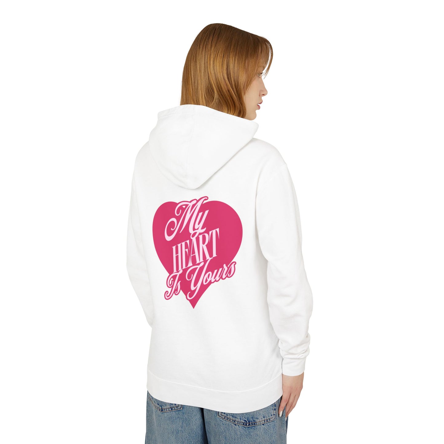 My Heart is Yours Romantic Unisex Lightweight Hooded Sweatshirt
