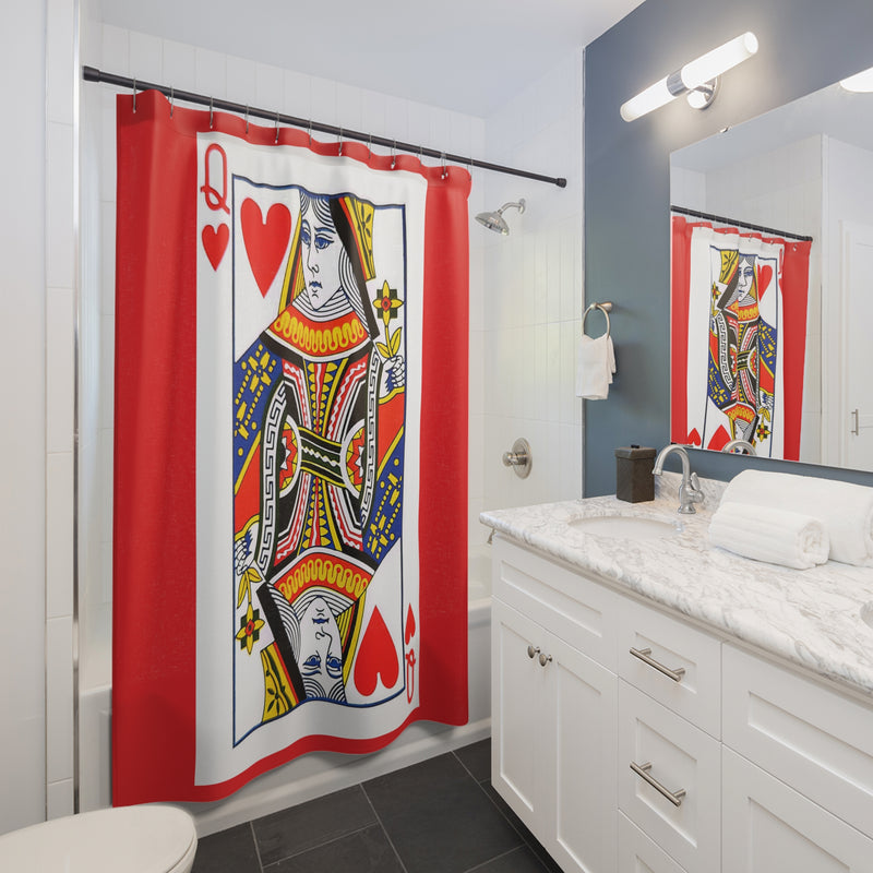 Queen of Hearts Playing Card - Shower Curtain